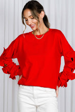 Load image into Gallery viewer, Bow Embellished Long-Sleeve Crew Neck Knit Sweater