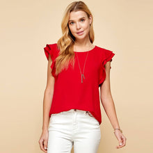 Load image into Gallery viewer, Top with Ruffled sleeves