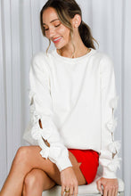 Load image into Gallery viewer, Bow Embellished Long-Sleeve Crew Neck Knit Sweater