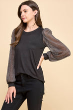 Load image into Gallery viewer, Mix Media Holiday Shinny Top