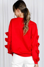 Load image into Gallery viewer, Bow Embellished Long-Sleeve Crew Neck Knit Sweater