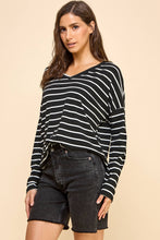 Load image into Gallery viewer, Striped V-Neck Knit Top