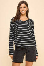 Load image into Gallery viewer, Striped V-Neck Knit Top