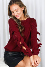 Load image into Gallery viewer, Bow Embellished Long-Sleeve Crew Neck Knit Sweater