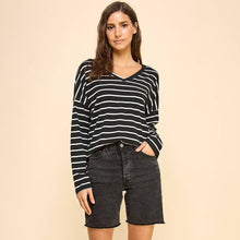 Load image into Gallery viewer, Striped V-Neck Knit Top
