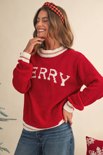 Load image into Gallery viewer, MERRY Color Block Drop Shoulder Christmas Sweater | S-XL
