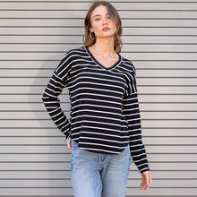 Load image into Gallery viewer, Striped V-Neck Knit Top
