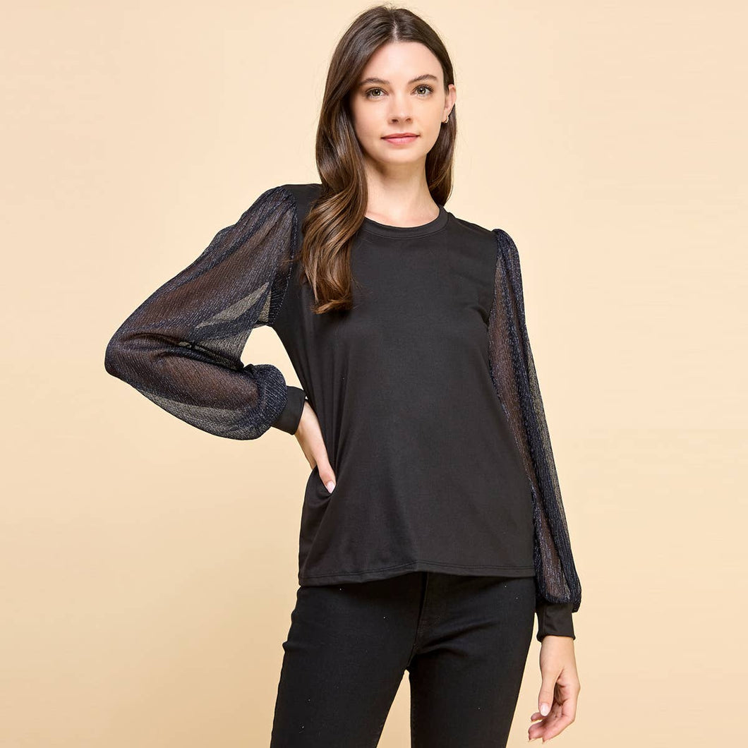 Mix Media Holiday Shinny Top