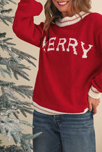 Load image into Gallery viewer, MERRY Color Block Drop Shoulder Christmas Sweater | S-XL
