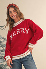 Load image into Gallery viewer, MERRY Color Block Drop Shoulder Christmas Sweater | S-XL
