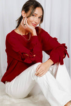 Load image into Gallery viewer, Bow Embellished Long-Sleeve Crew Neck Knit Sweater
